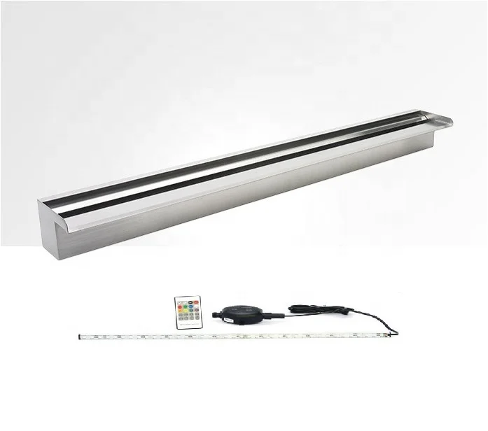 swimming pool decorative stainless steel water cascade indoor water blade wall waterfall pool outdoor fountain with light