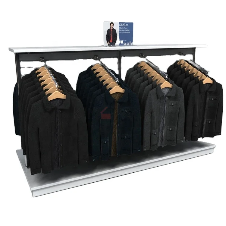 High quality hanger clothes display racks stand for clothing retail displays and fixtures for sale