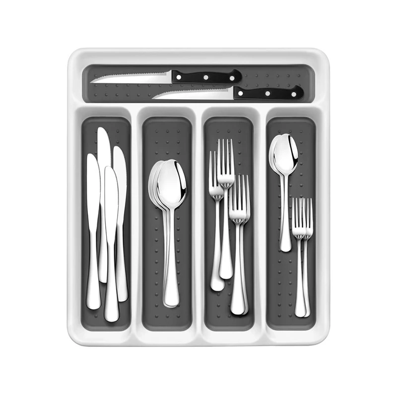 New Home Drawer Divider Cutlery Storage Expandable Kitchen Flatware Tray Drawer Cutlery Drawer Organizer Expandable Utensil Tray