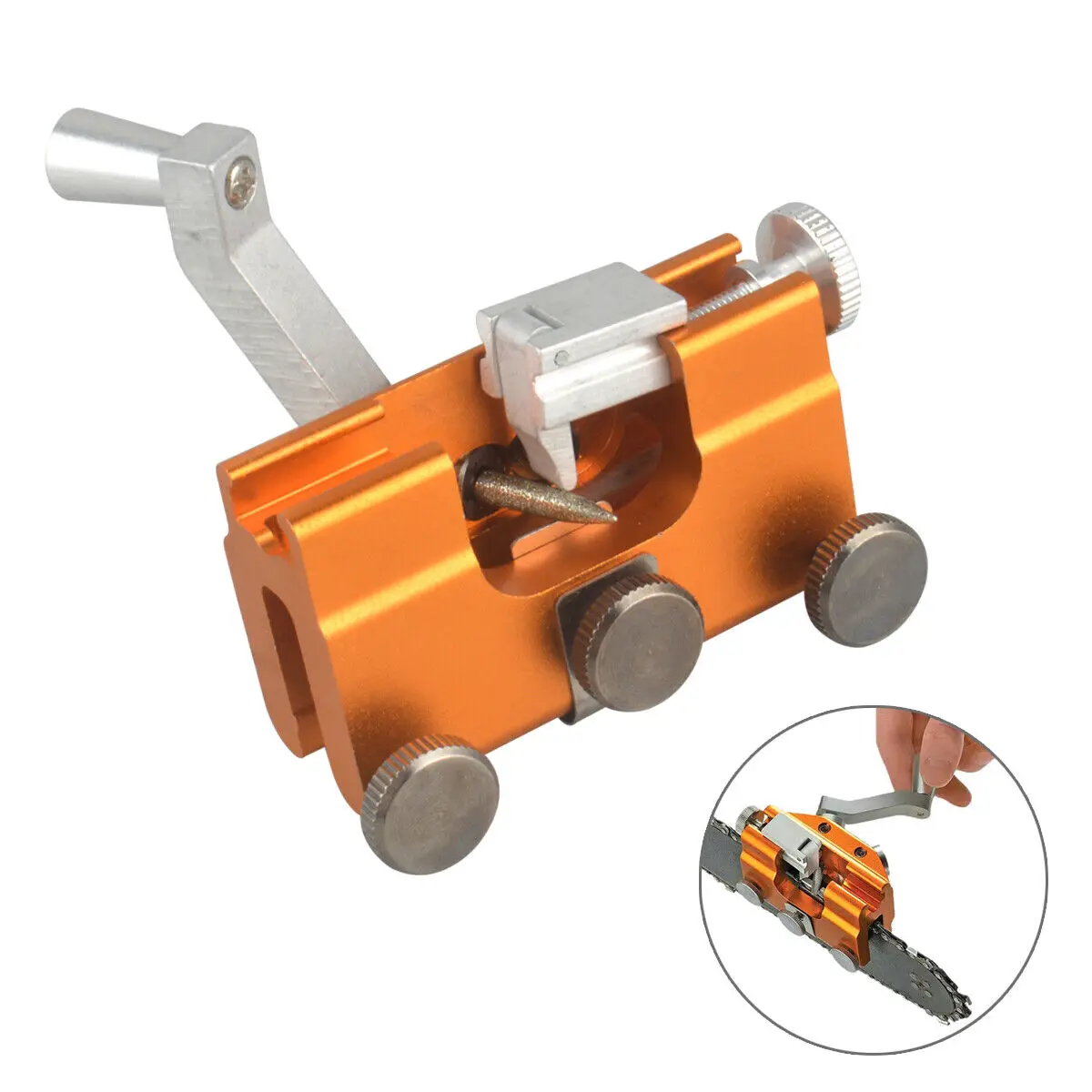 Chainsaw Chain Sharpening Jig Portable Hand Crank Timberline Sharpener Tool Set