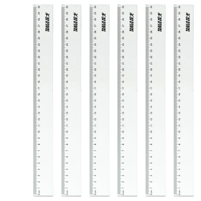 30cm Straightedge Ruler Universal Transparent Plastic for Drawing and Measuring 5 Sets