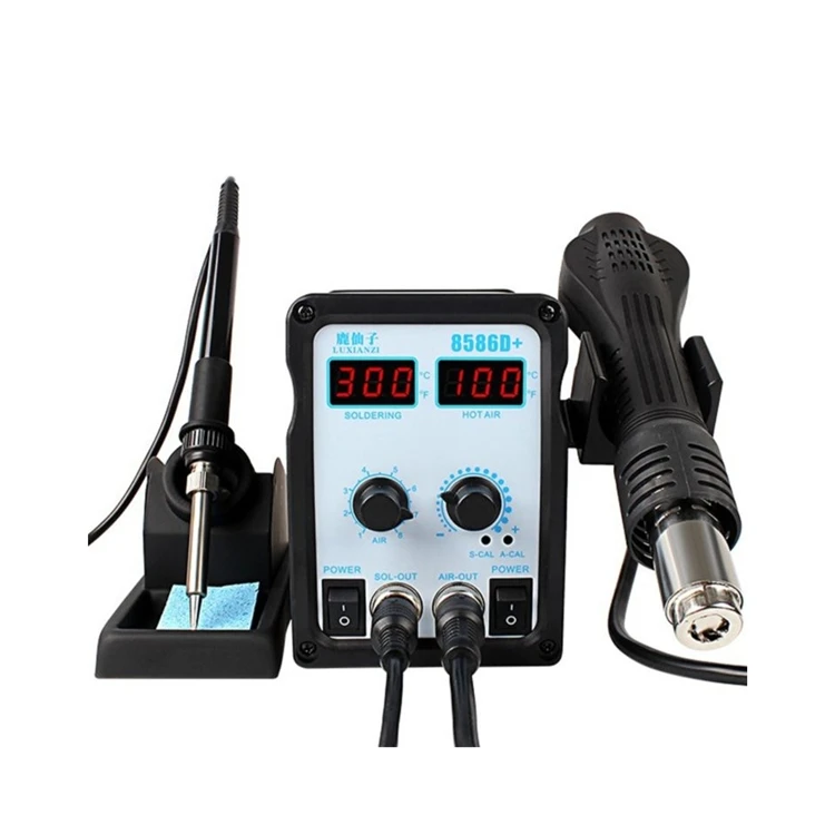 Heat Gun Pcb Smd Rework Soldering Station With Solder Iron For Mobile Phone Motherboard Repair
