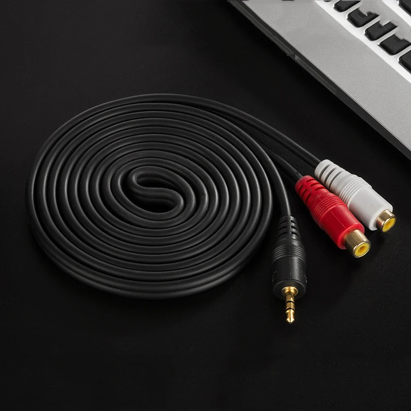 
WinAqum 3.5mm to 2RCA M/F HIFI Audio & Video Cable Dual RCA Male to Female 1/4