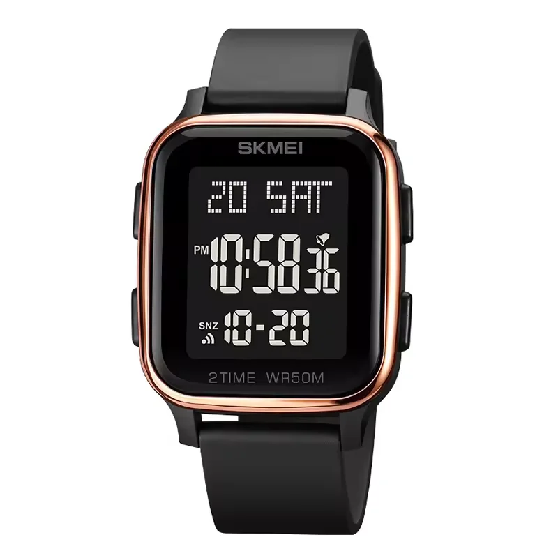Rubber Strap Digital Watch Fashion Multi functional Square Wrist Watch Outdoor Sports Digital Watches For Men
