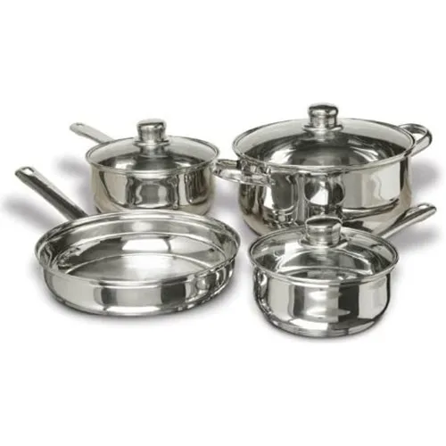 7pcs Capsuled Bottom Kitchenware Stainless Steel Casseroles Cookware Set with Glass Lid