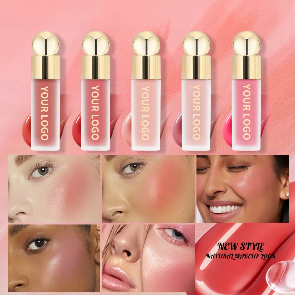 Wholesale High Quality Vegan Velvet Liquid Blush Cream Palette Cruelty-Free Waterproof Long-Lasting Pink Cheek Makeup