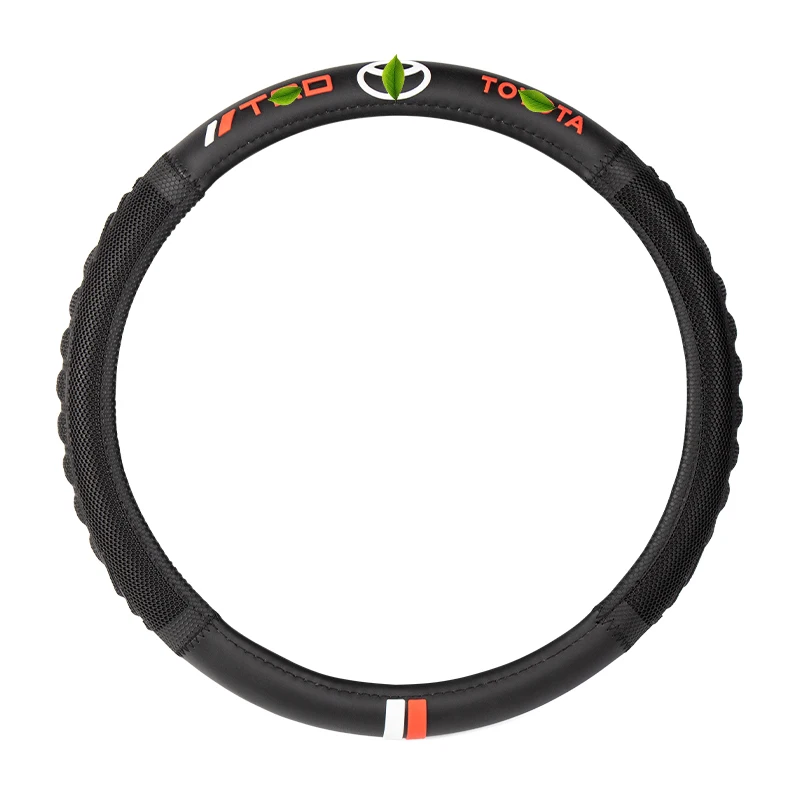 Microfiber Leather Sporty Steering Wheel Cover Black Sports Custom Logo OPP 15 Car Accessories Interior Sports Wheels for Truck