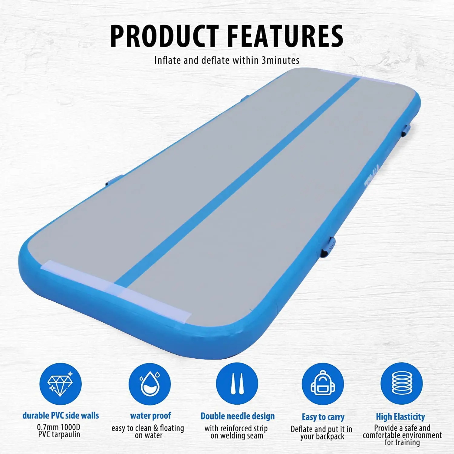 Naiya Good Service Gymnastic Training Protection Inflatable Gym Airtrack Tumbling Ramp Inflatable Wedge Tumble Track