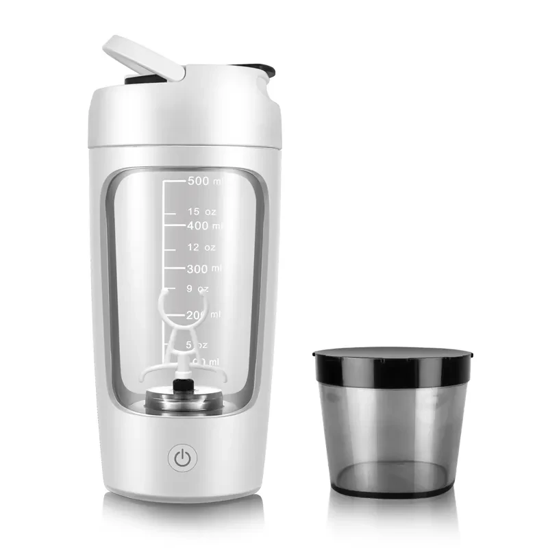 650ML Workout Blender Protein Shaker Bottle Fitness Gym Electric Shaker Bottle mixer with 200ml powder storage bottle