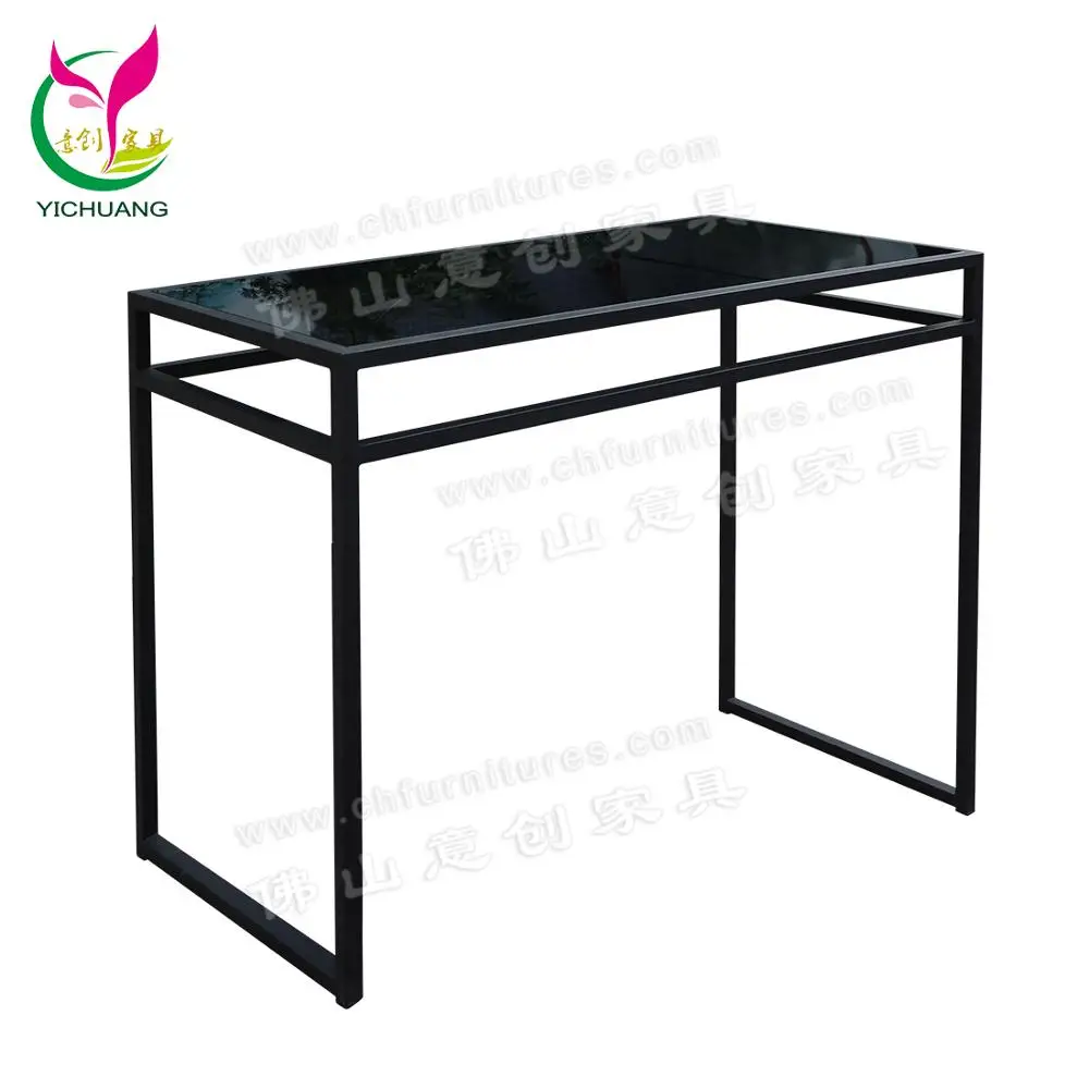 YC-TS154 Wholesale Modern Various Heights Stacking Steel Frame Glass Top Hotel Banquet Nesting Buffet Table