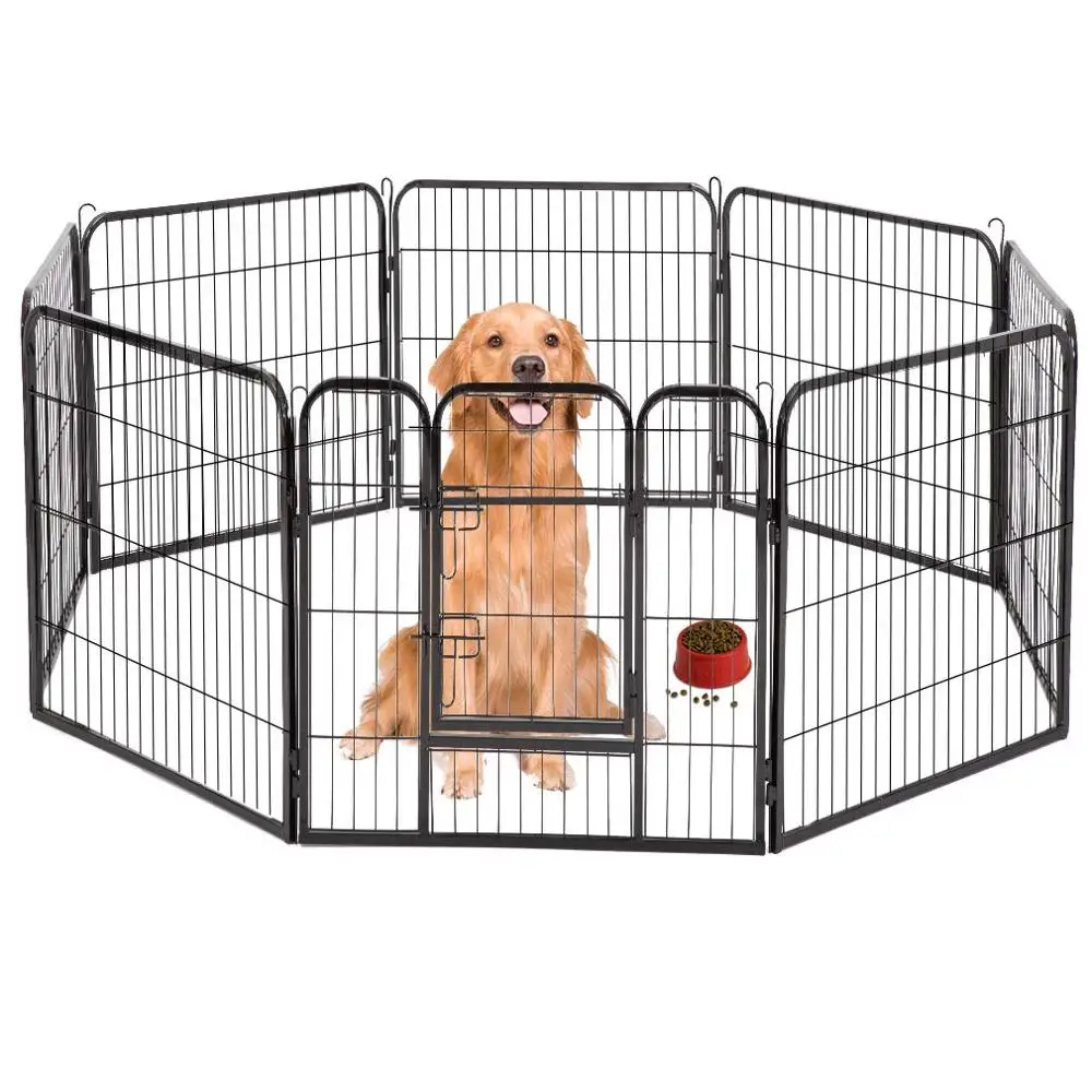 Heavy Duty Portable Folding Metal Pet Dog Exercise Fence Playpen With Locks