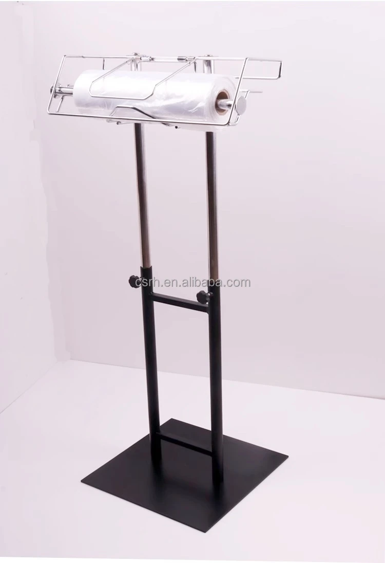 RH-RBD-FW  420*330*920mm high quality bags dispenser stand  Grocery store  flooring round metal display stands roll bag holders