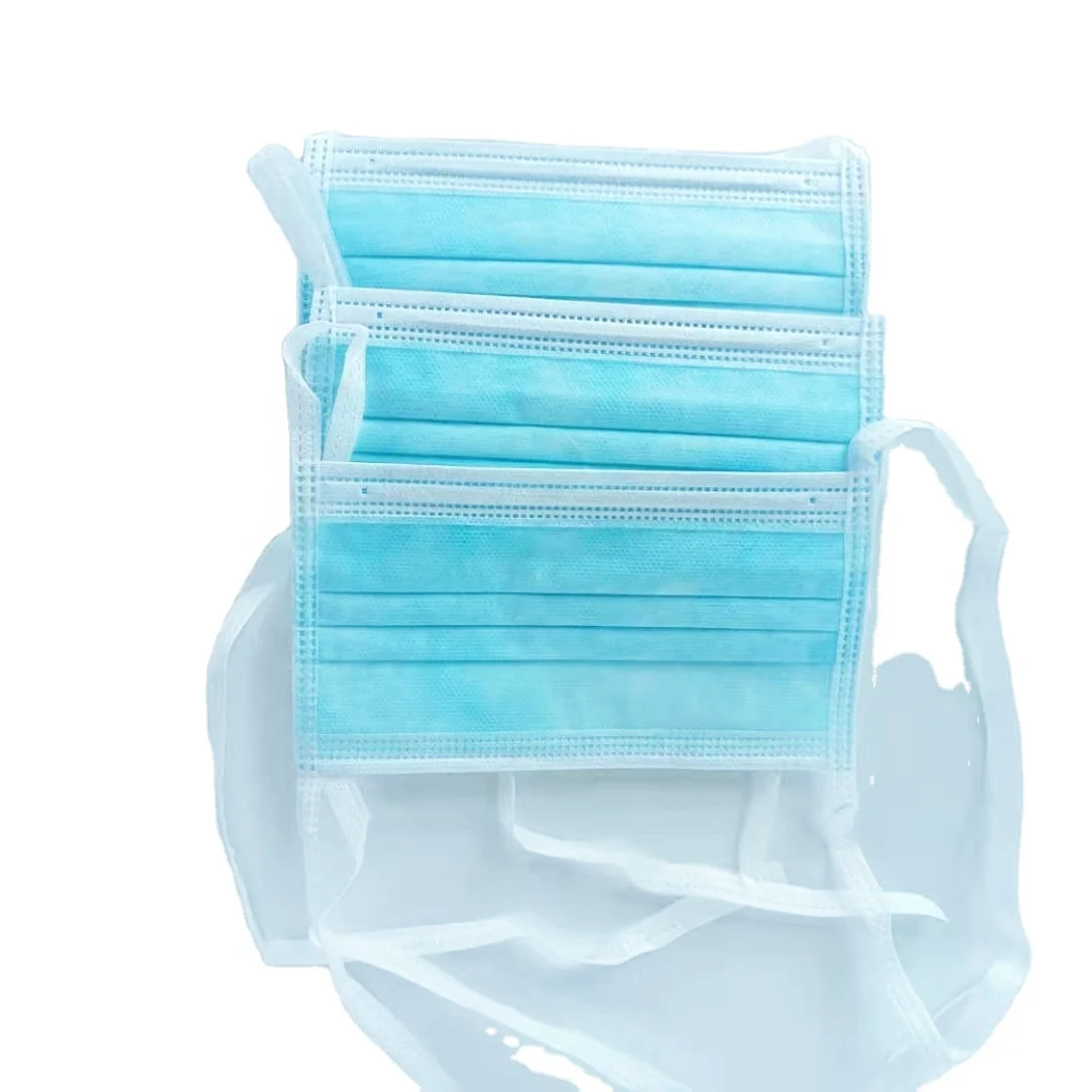 
Facemask Disposable Nonwoven blue 3ply mediacl facemasks with lace-up 