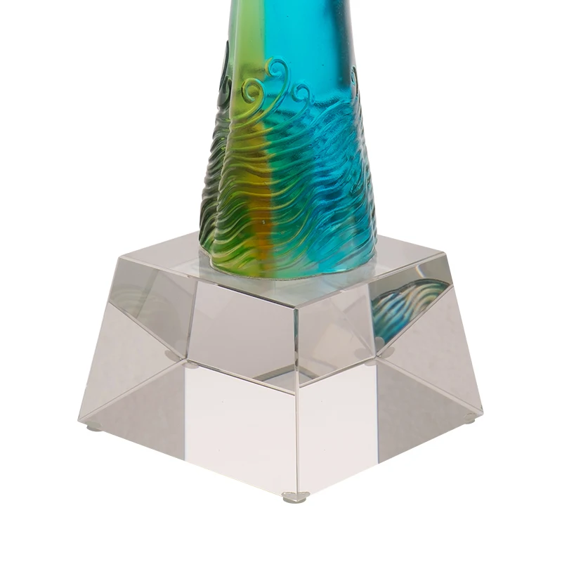 Jadevertu liuli surfing award trophy windsurfing event crystal plaque award sailing trophy custom for advanced worker