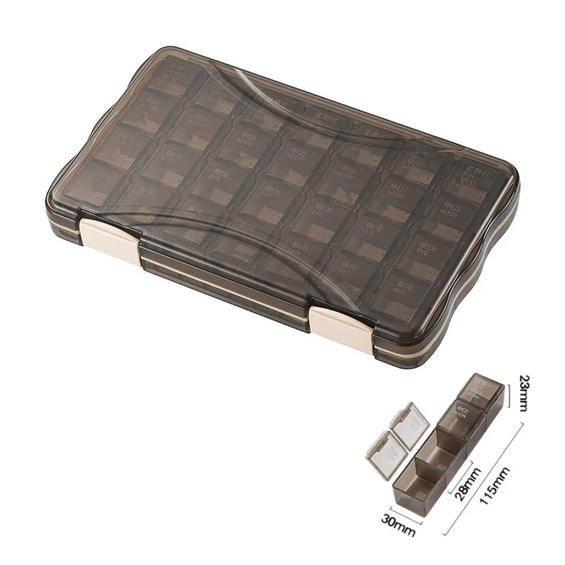 Pill Organizer Plastic Medicine Storage Dispenser Weekly 7 Days Pill Box 28 Compartments for Home Travel