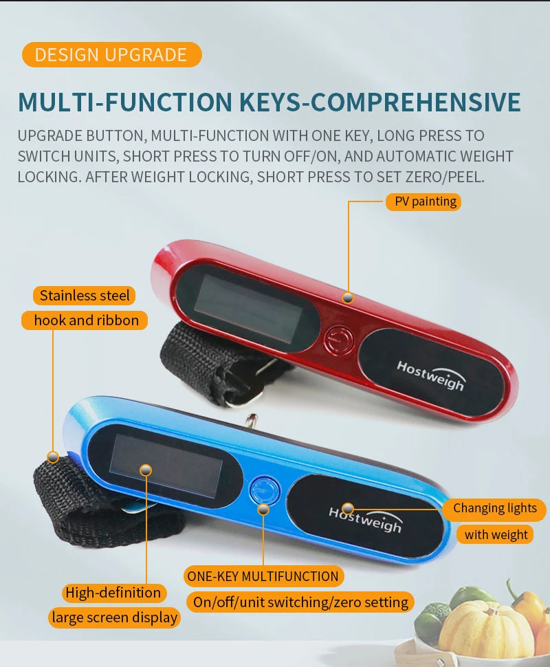 Industrial 50KG Advertising Function Logo Flashing Hanging Travel Scale Digital Mechanical Luggage Scale