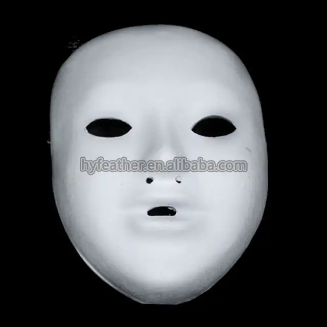 Wholesale  Series Halloween Decoration White Mask Paper Face Mask for party