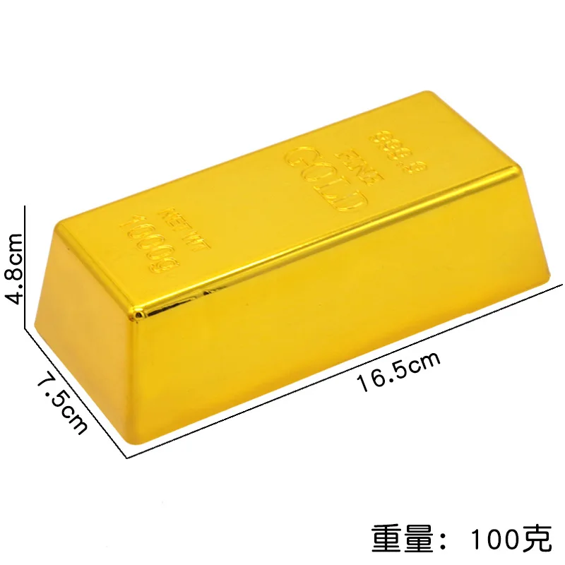 Plastic Gold Bar Novelty Gifts Artificial Gold Bar Money Prop for Fun & Entertainment