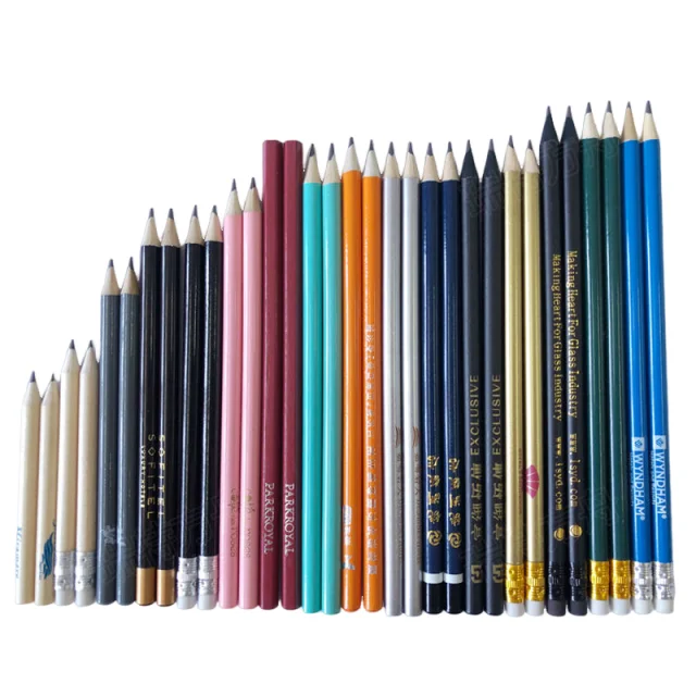 Wholesale Back to School Cheap Price Custom Wood Gift Pencil 7 Inch HB 2B 2H Lead Round Pencil with Eraser with Custom Logo