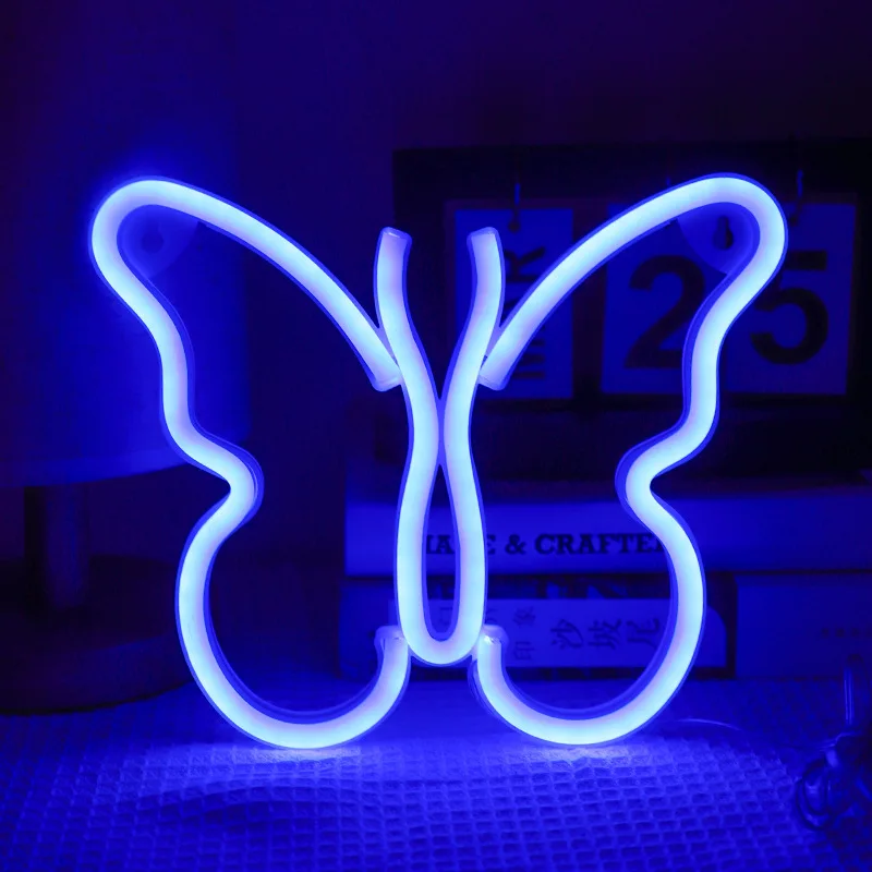 LED neon light butterfly shaped night light creative bedroom decoration light