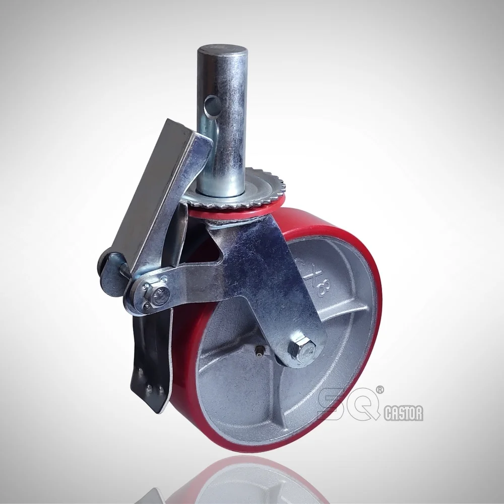 SQ castor  2024 hot sell Factory Price Heavy Duty Castor Wheels PU Industrial Castor Truckle  Swivel type