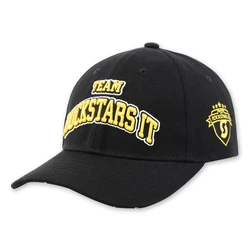 Black 100% cotton 6 panel unisex custom embroidered fitted baseball caps and base ball hats