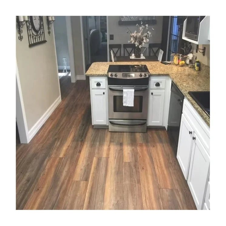 12mm Brown Distressed HDF Non Slip Dark Grey Laminate Flooring