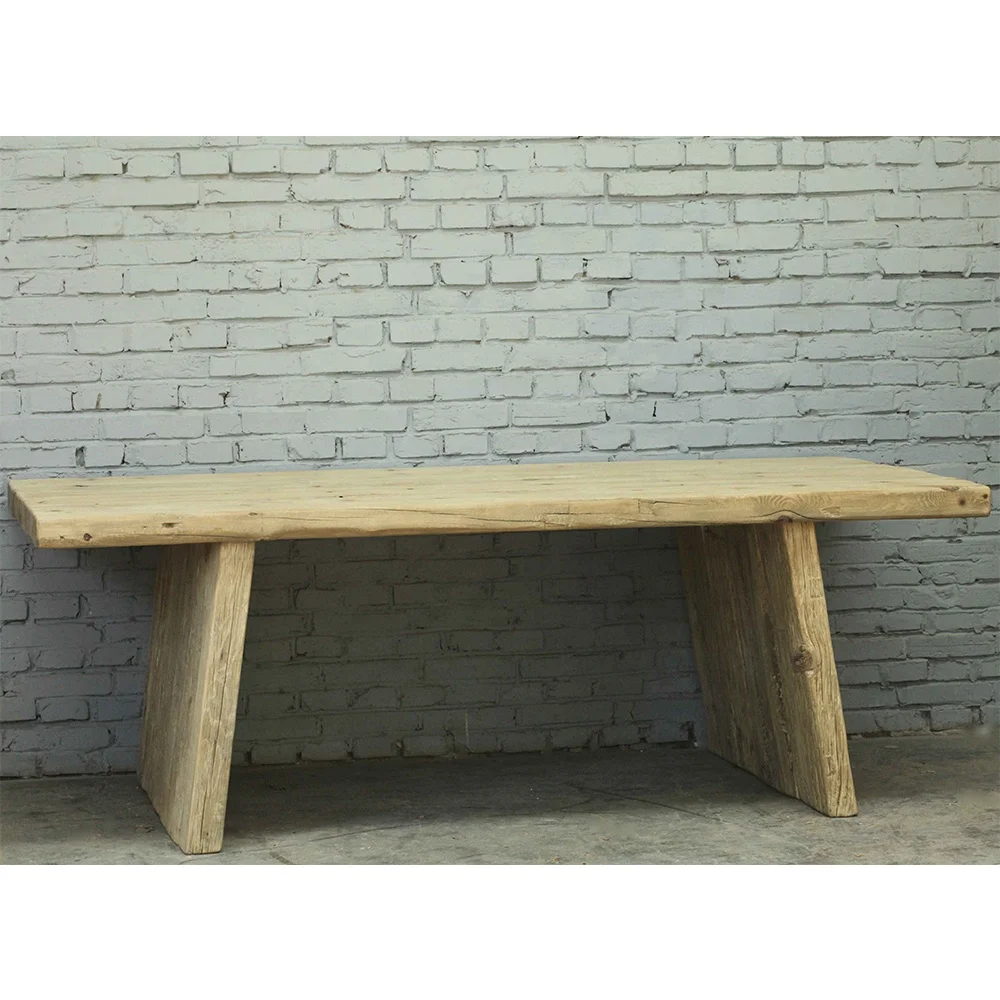 Chinese wholesale rustic Recycle Wood  round  dining table round KD dinning table. dinning room furniture