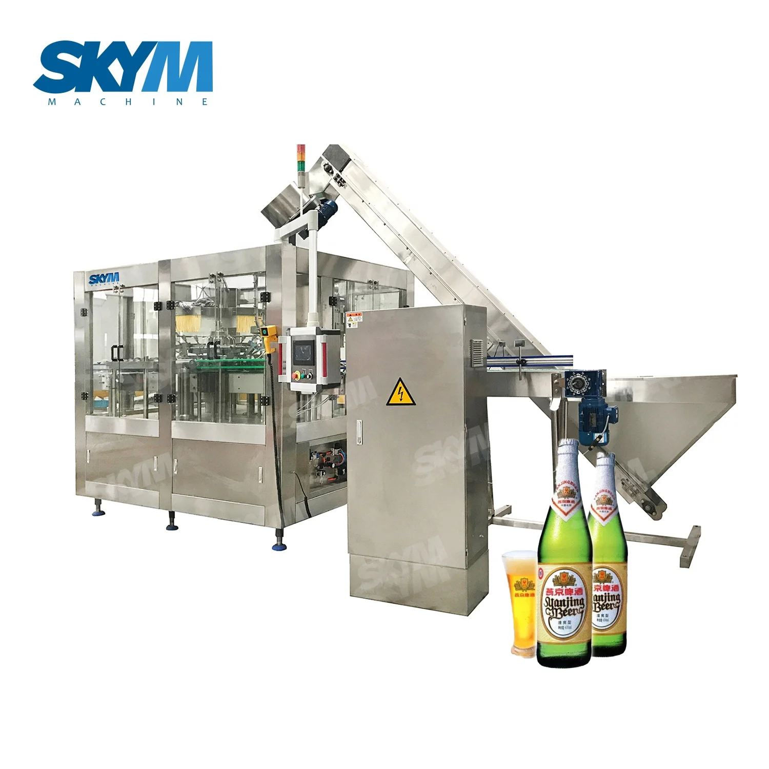 Complete glass bottle beer carbonated drink liquid filling machine