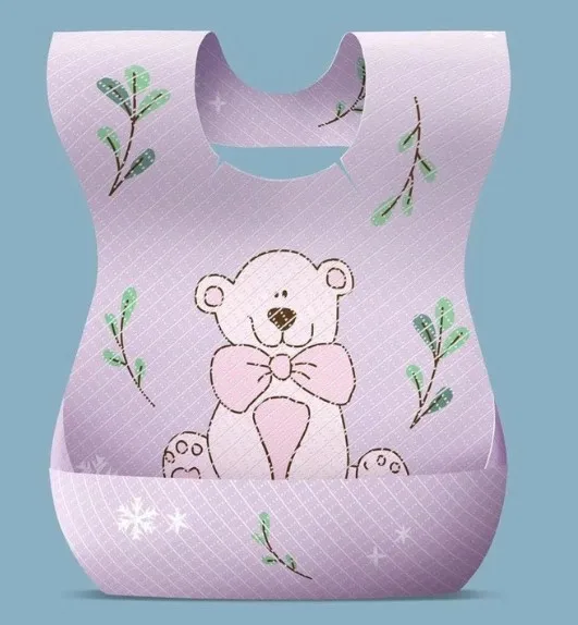 Customize Print Bag Box Disposable Baby Bib Waterproof Safe And Soft Cute Disposable Paper Baby Bib