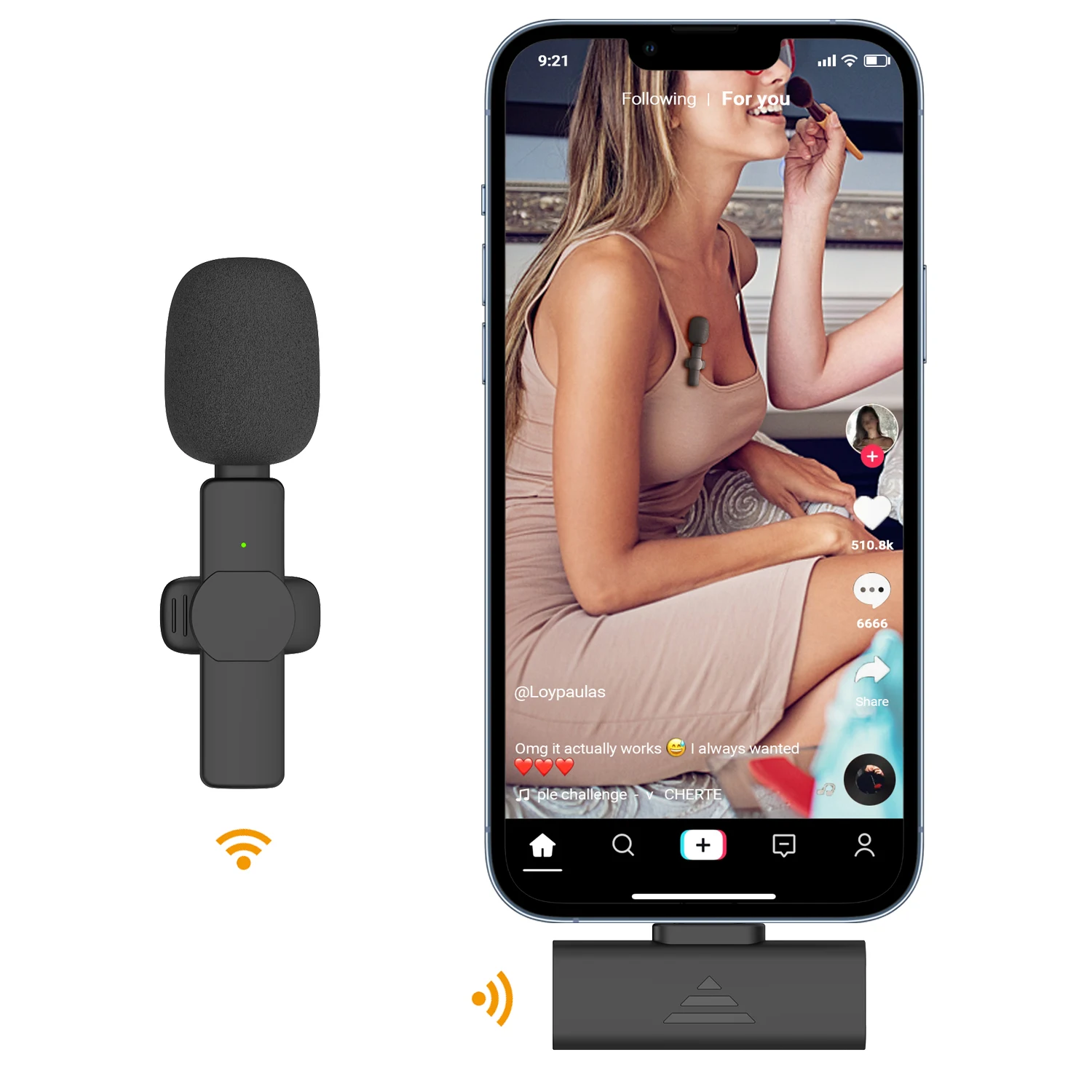 The new karaoke Wireless Lavalier Mic For IPhone Live Broadcast Gaming Microfonoe Mini Audio Video Recording Microphone