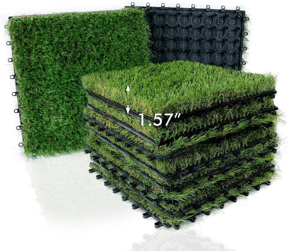 UNI  TURF Artificial Grass Tiles Interlocking Turf Deck self-draining Mat Flooring Decor Pad for Dog Pet indoor outdoor