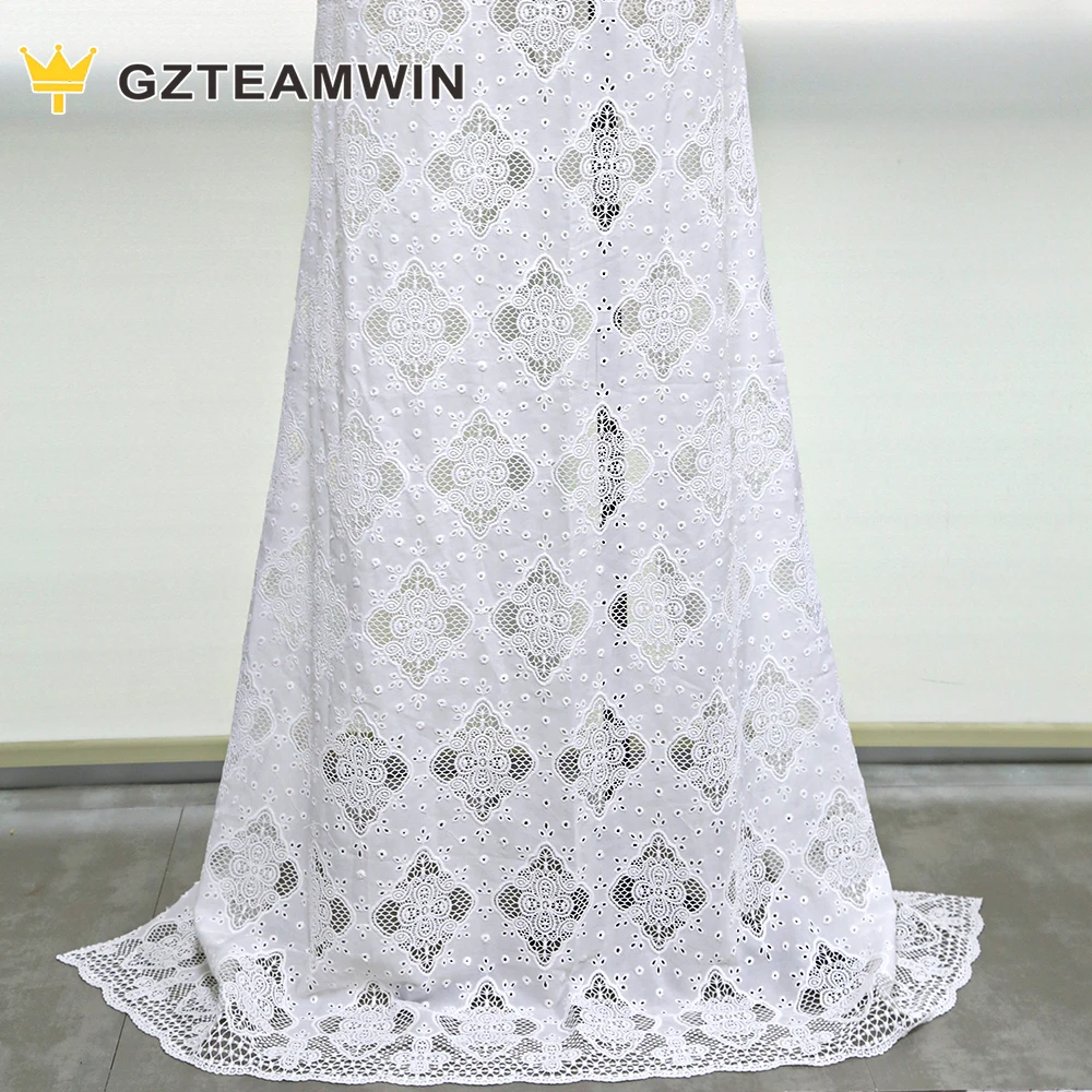 Прямая поставка с фабрики аксессуары для одежды Цветочный дизайн белое хлопковое кружево большой размер кружевная ткань вышивкой необычное