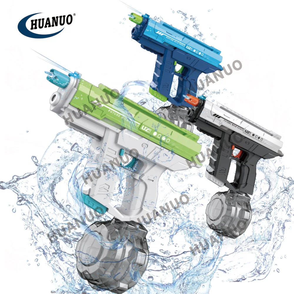 UZI Squirt Gun Toy 3in1dual-modes  Manual&Electric Automatic Water Gun Large Capacity Water Toy for KId Water Gun Toy with Light
