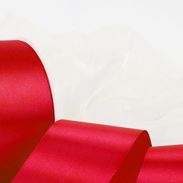 5cm 2inches 50yards Wholesale Polyester Gift Ribbon Christmas Custom Double Face Sided Decorating Packaging Color Satin
