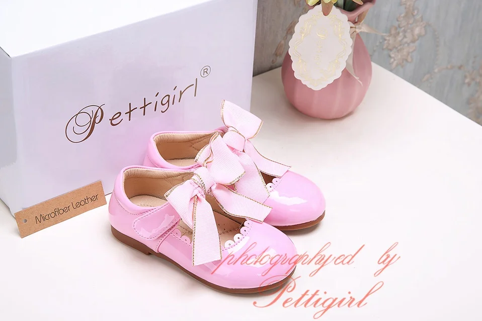 Pettigirl Wholesale Pink Baby Shoe Leather Baby Shoes Boutique Shoes For Girl GS909-01PK