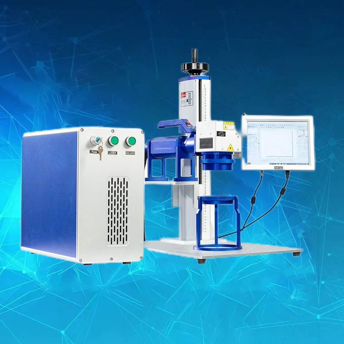 Portable Handheld Max Raycus Jpt Metal 20w 30w 50w 100w Laser Engraver Desktop Portable Split Fiber Laser Marking Machine