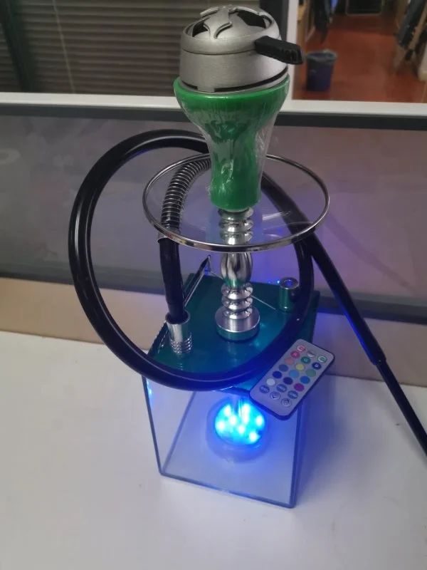 Clear LED Shisha Hookah One Hose Big Smoke Acrylic Hookah Set