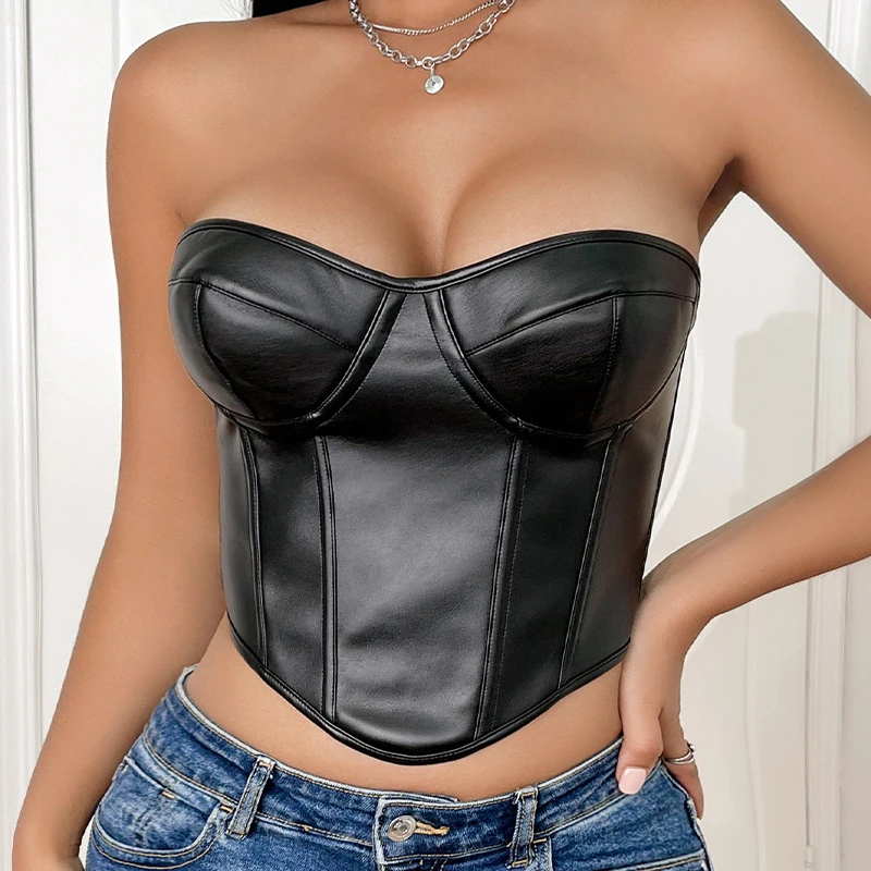 Body Shaper Corselet Steampunk Shirt Crop Top Lace Up Boned Fajas Colombianas Girdles Overbust Bustier Corsets Top For Women