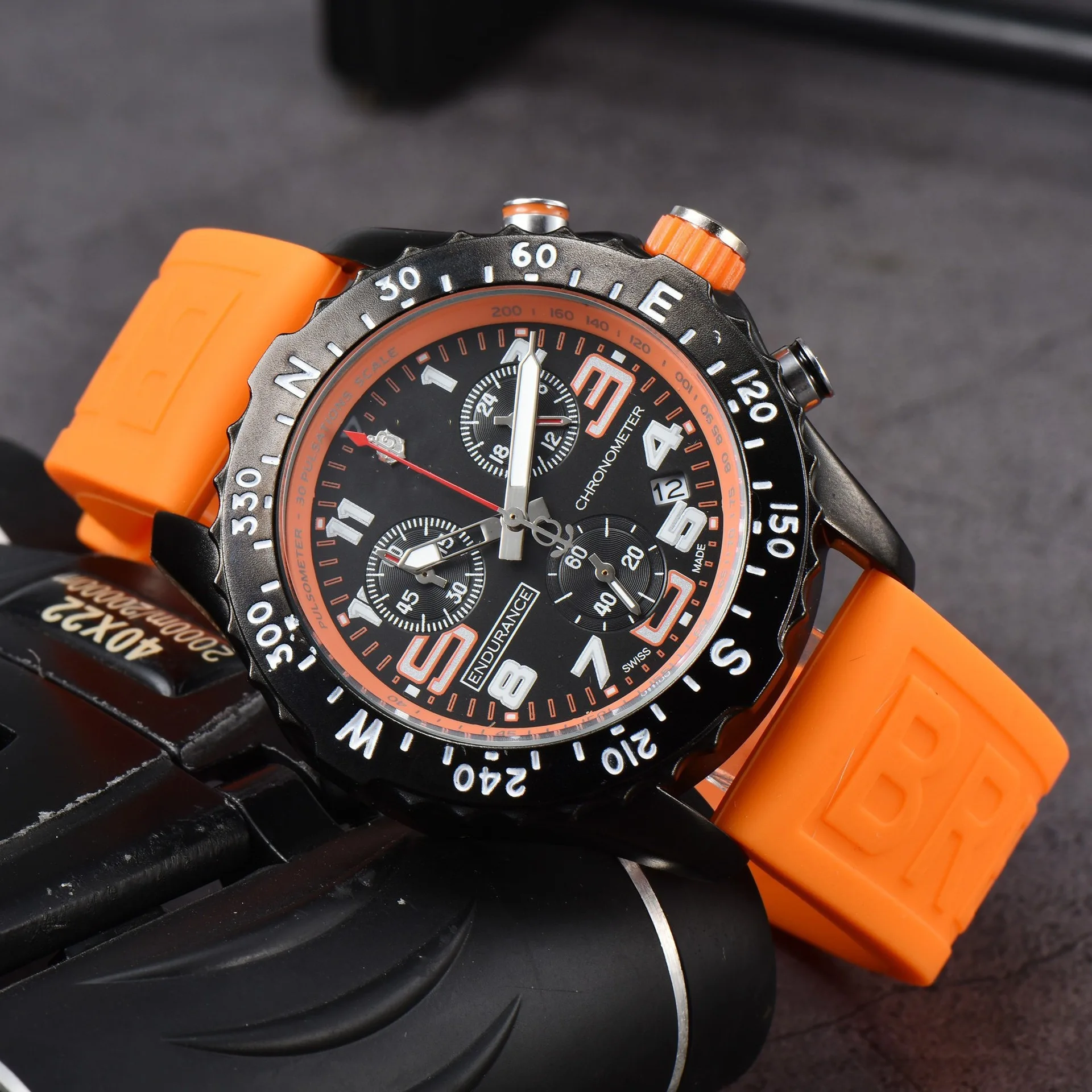 2024 Top Brand Luxury Watch Man Quartz Multi-function Chronograph Rubber Sport Wristwatch Reloj Militar