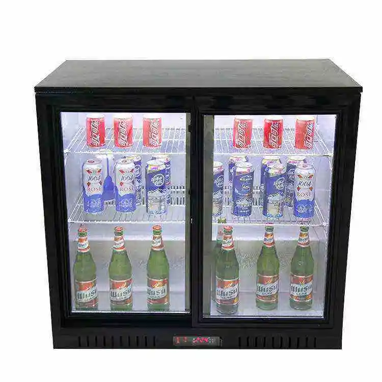 Factory Price Hight quality Cooler Fridge Freezer Double Door Refrigerator Glass small refrigerator