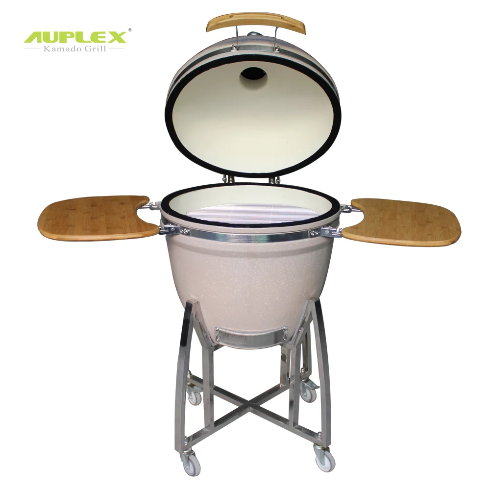 Auplex Asador Rotisserie 21inch Hand Painted  Charcoal bbq Smoker Ceramic Egg Kamado barbecue Grill