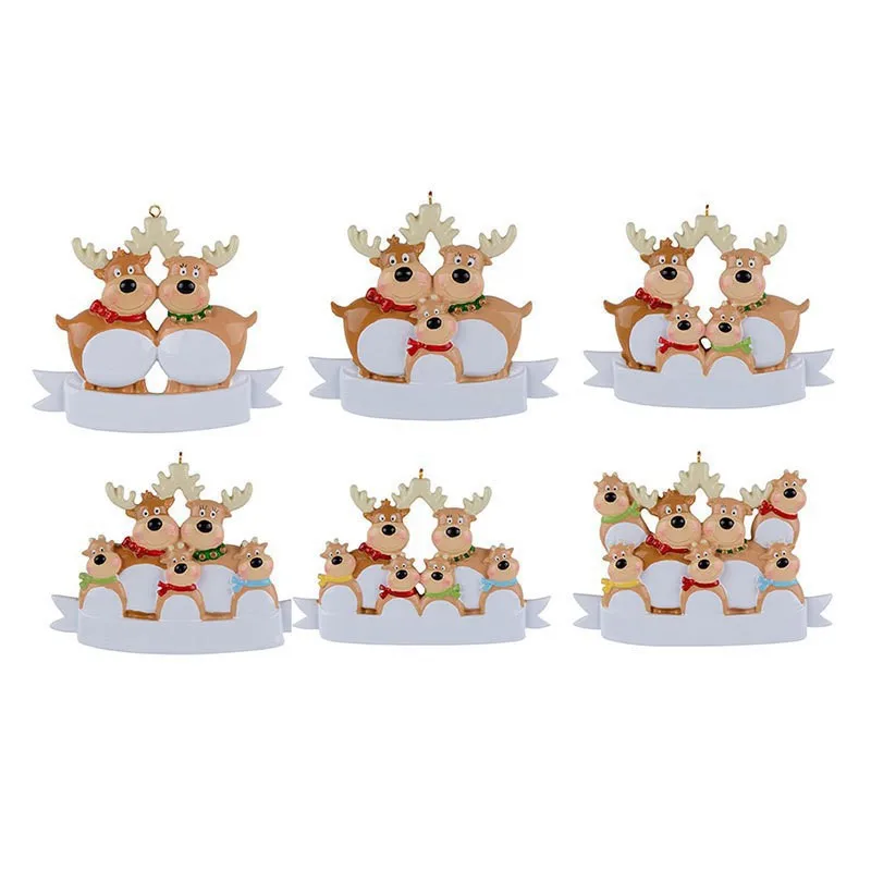 Resin Family Christmas Ornaments for Decor Christmas Tree Hanging Cute Holiday Decoration Gifts for Family Friends
