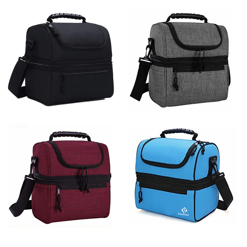 Custom logo RPET picnic luxury sublimation Reusable Leakproof Insulated thermo food Lunch box shoulder tote Cooler bag