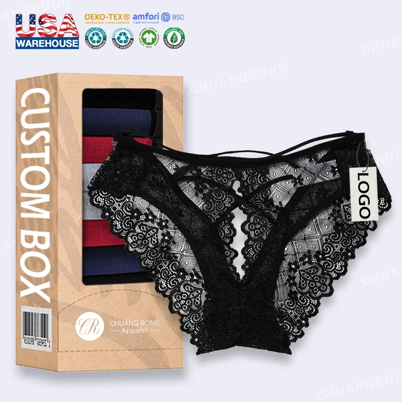 RTS See Through Sexy Embroidered Open Crotch Ladies Panties Black Hollow Out Lingerie Briefs Women Sexy Lace Underwear
