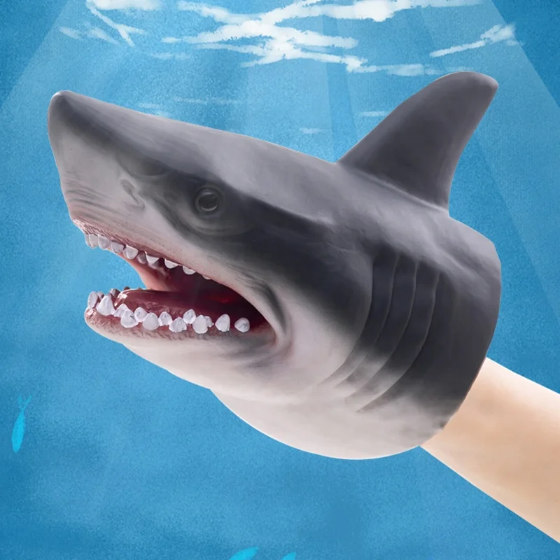 High Quality Realistic Rubber Hand Puppet Dinosaur Animal Hand Puppet Toy