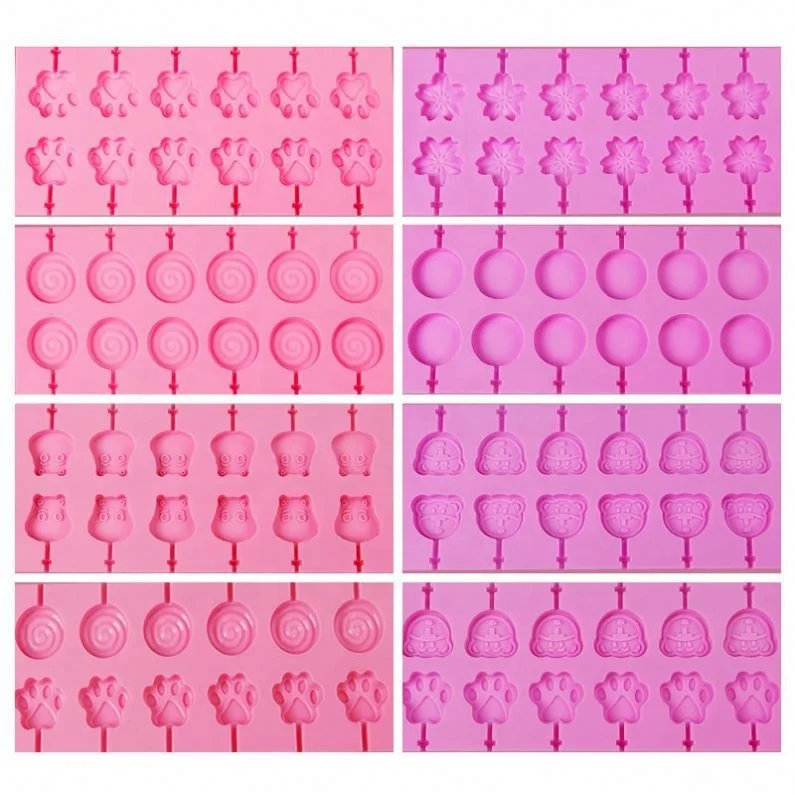 Silicon Lollipop Mold Chocolate Candy Mold Silicone 3d Chocolate Mould Sugar Molds Cake Tools Support All-season Stocked