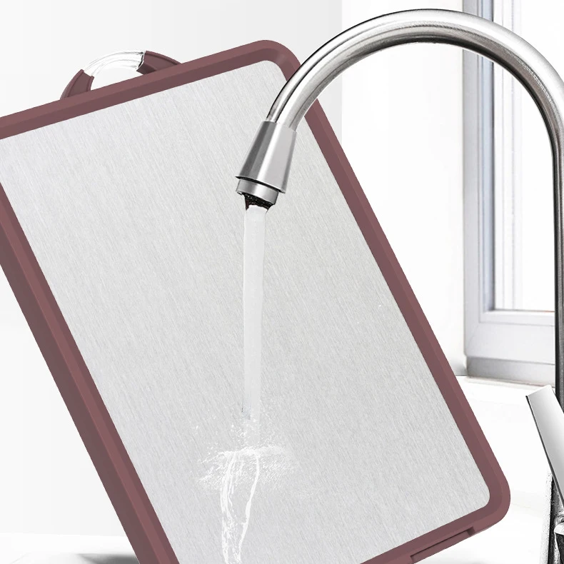 Multifunctional 304 stainless steel double-sided chopping  board can stand food grade pp cutting board for kitchen