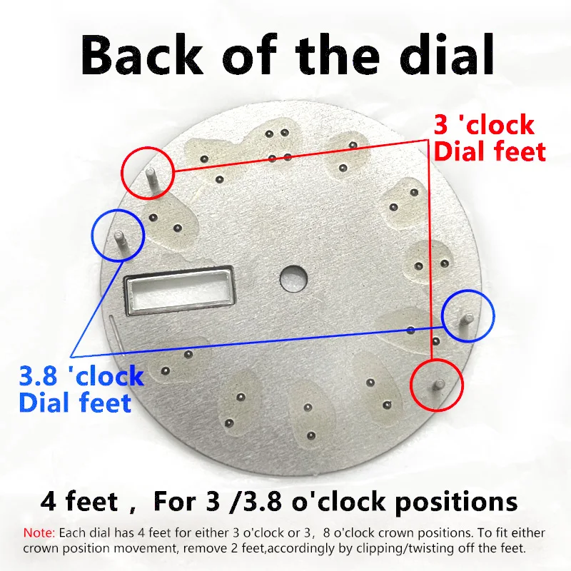 Green Blue Luminous Watch Dial 28.5mm Double Calendar Window For Seiko SKX007 009  NH35/36, 4R, 6R Movement Watch Accessories