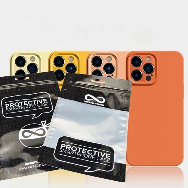 Customized printed Wholesale cheap price plastic aluminium foil packaging bags zipper phone case pouch